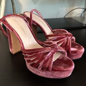 Never worn Loeffler randall velvet heels